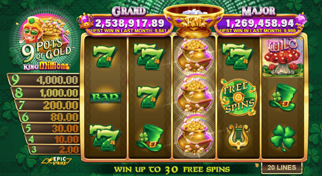 9 Pots of Gold King Millions slot machine